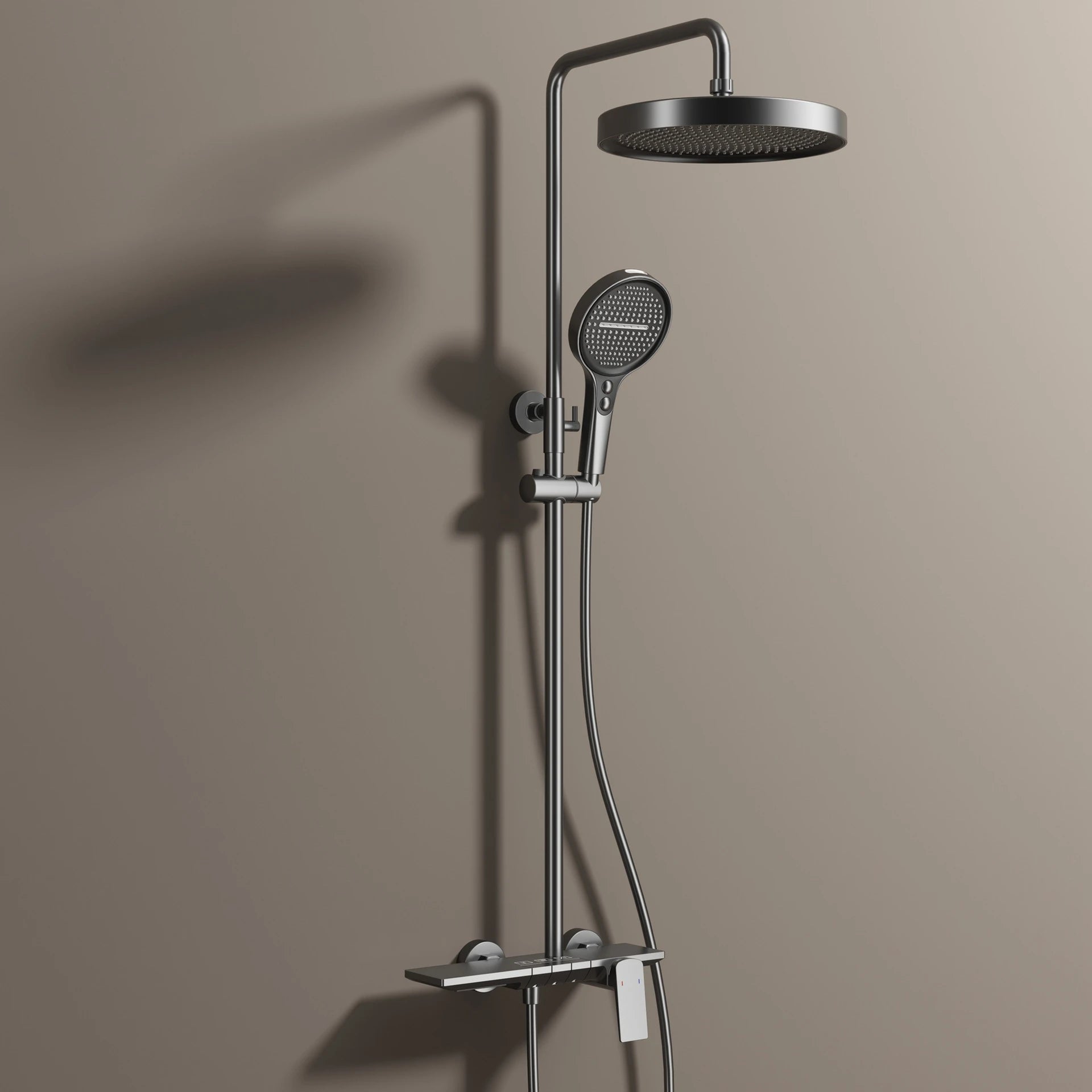 Rose Gold Piano Bathroom Shower System Solid Brass Bathroom Faucet Accessories Rain Shower Head Hot Cold Piano Shower Set