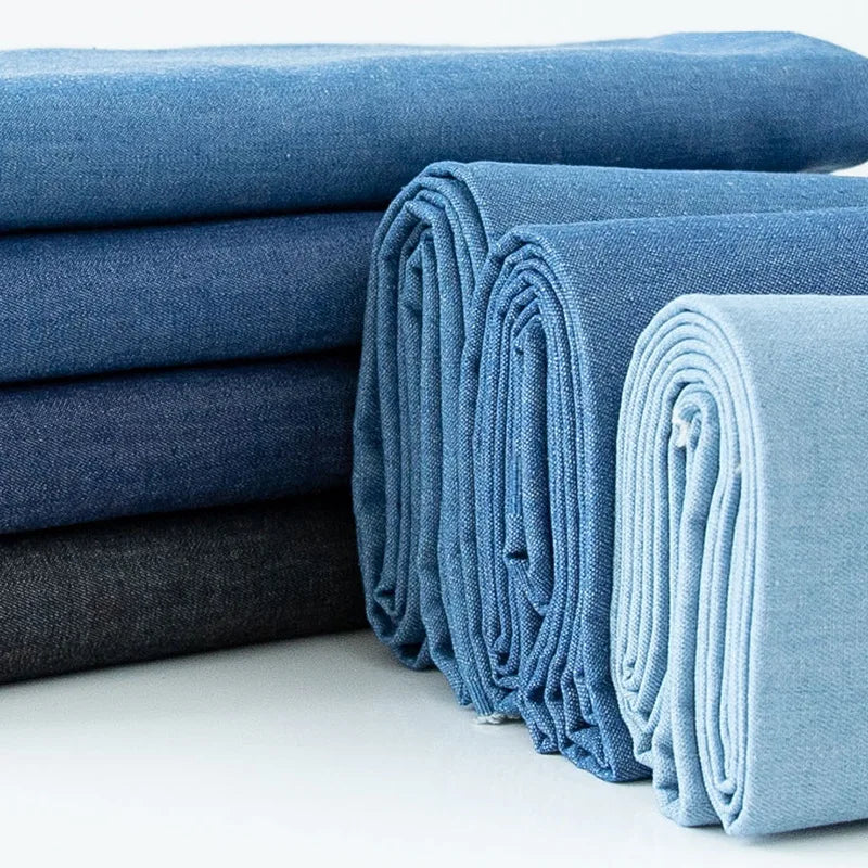 1 Yard of Vintage Cotton Blue Denim Fabric, Lightweight and Soft Material, Suitable for Making Handmade Items Such as Doll Clothes, Jeans, Dresses, Bags, Hats, Aprons, Etc
