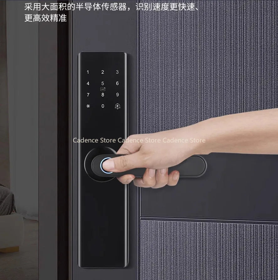 MOES Tuya ZigBee Smart Door Lock Indoor Password Fingerprint Remote Unlock Keycard Tamper Alarm Battery Powered Work With Alexa