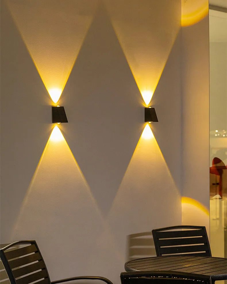 LED Outdoor Solar Wall Light Up And Down Luminous Garden Lamp Villa Courtyard Porch Street Decorative Lighting Wall Washer Light