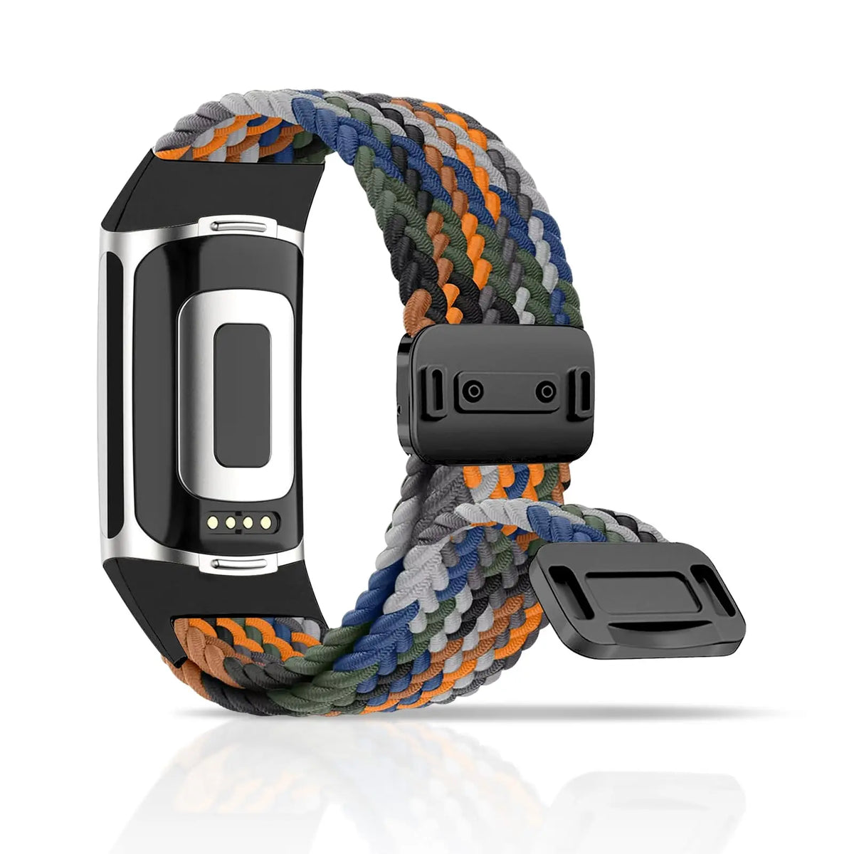 Rainbow Color Braided Band With Magnetic Quick Release Buckle Compatible For Fitbit Charge 5 Charge 6 Bands for Women