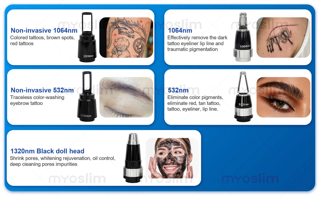 Myoslim 2In1 FAC 10Bars Diode 808 Lase Hair Removal Machin Picosecond Tattoo Removal Machine 4Wavelength Skin Rejuvenation
