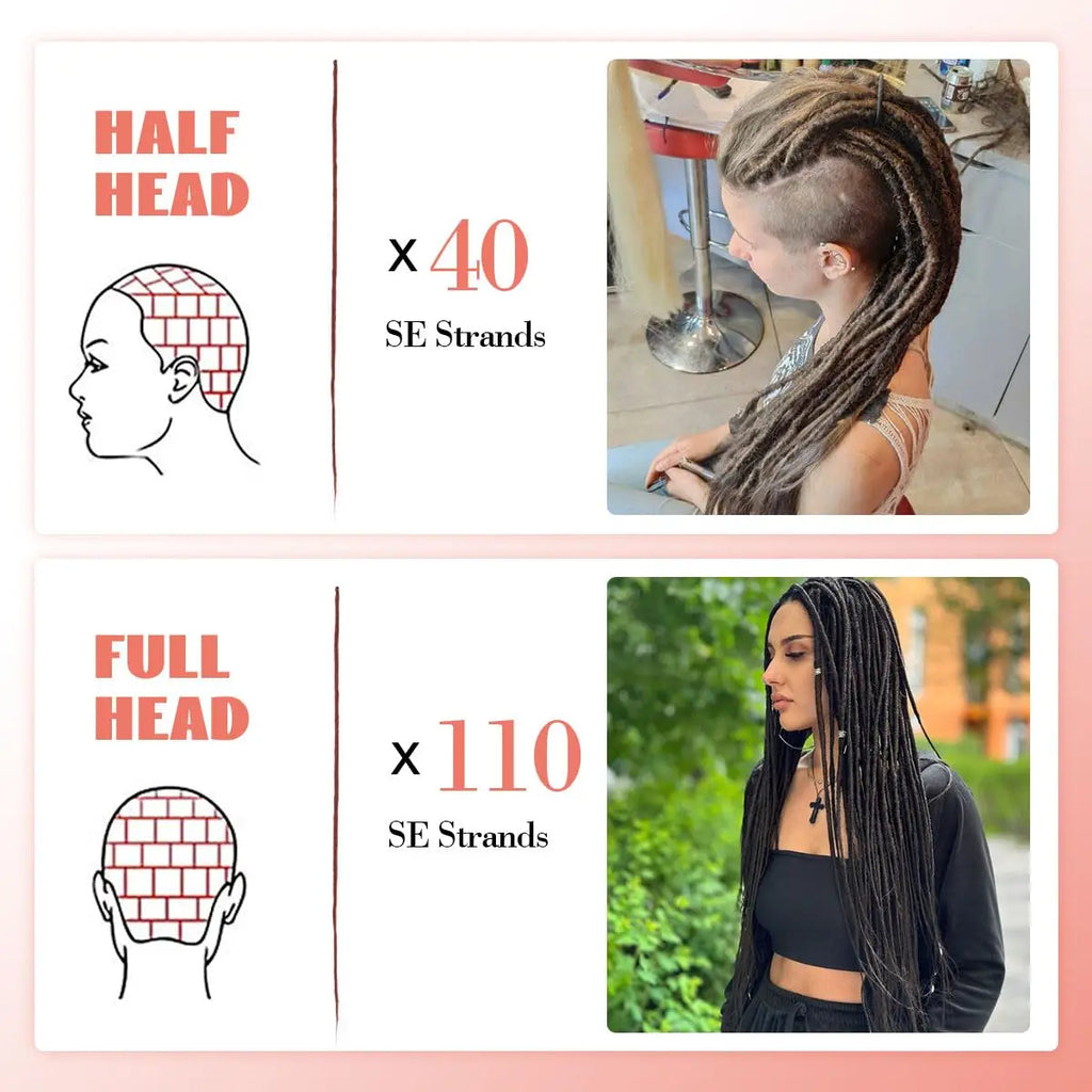 Synthetic Dreadlock Extensions 24 Inch 5 Strands/Pack Single Ended Thin Colorful Crochet Soft Hippe Handmade DreadLocs