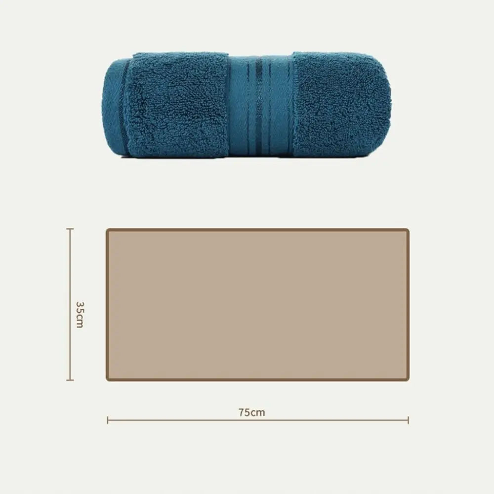 Towel Set Cotton Bath Towel Soft Blue Hand Face Towel Elegant White Terry Cloth Kitchen