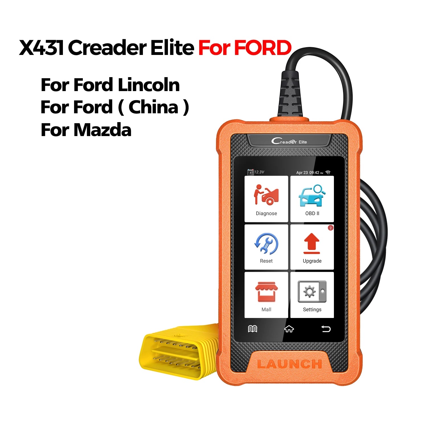 LAUNCH X431 Creader Elite Car Diagnostic Tools Professional Full System TPMS 31+ reset Function Online Coding OBD2 Scanner