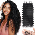 Feather Crochet Human Hair Deep Wave Pre-Separated Crochet Knotless Human Hair Boho Braids Crochet Bulk Human Hair Extensions