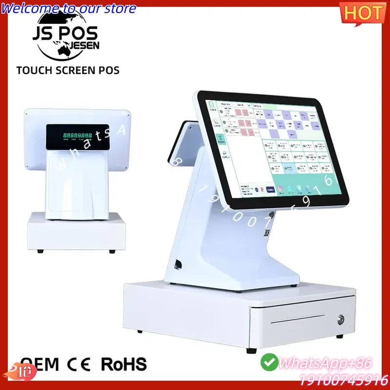 2026Hot All-in-One Point of Sale POS System 15.6" Touch Screen Cash Register Wholesale Multi-System for Cafes Hair Salons