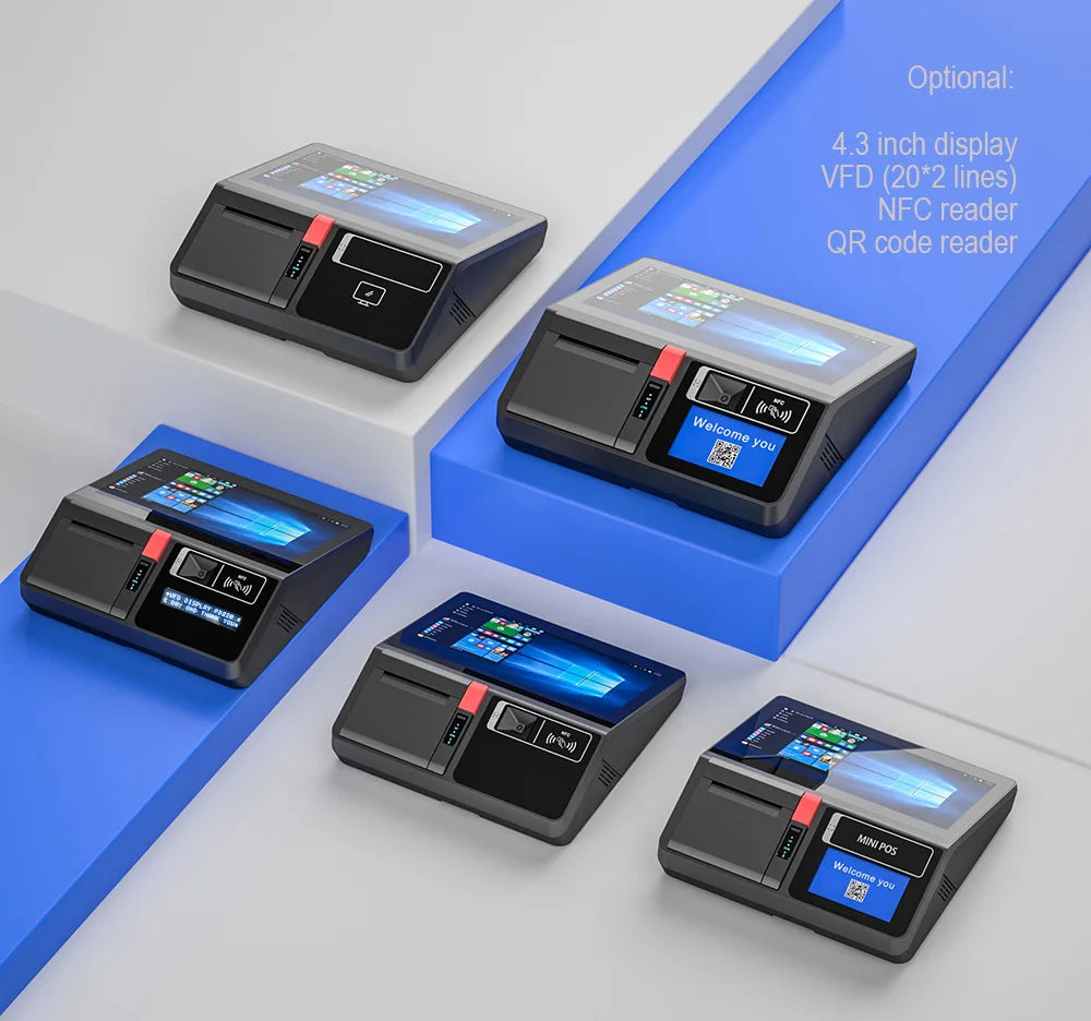 11.6inch Desktop /Wall-mounted Windows & Android Cash Register POS Systems with 80mm Autocutter Thermal Receipt & Label Printer