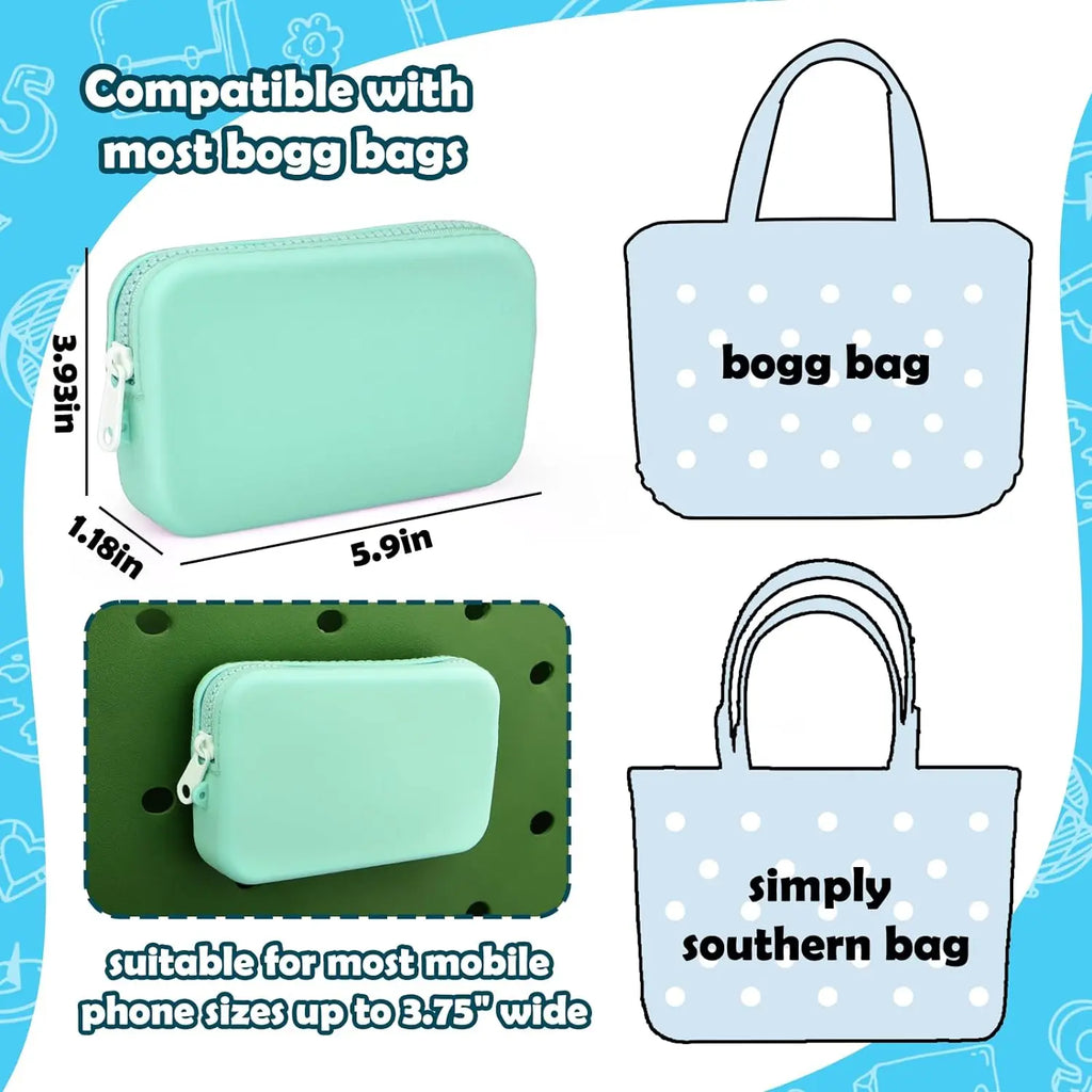 1Pcs Silicone Phone Holder for Beach Bag, Soft Silicone Insert Wallet Charm for Bo Bag Accessories, Attachment for  Beach