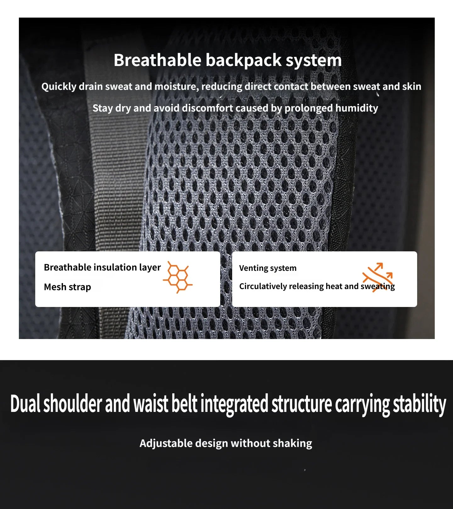 40L Hiking Backpack Men Women Outdoor Camping Rucksack Lightweight Waterproof Travel Bag Mountaineering Trekking Daypack