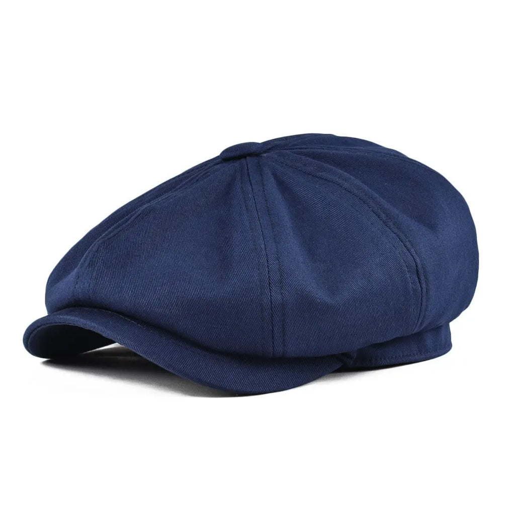 BOTVELA Men's Newsboy Cap Twill Cotton 8 Panel Hat Flat Ivy Cabbie Casual Baker Caps Gatsby Hat Retro Hats Boina Beret for Male