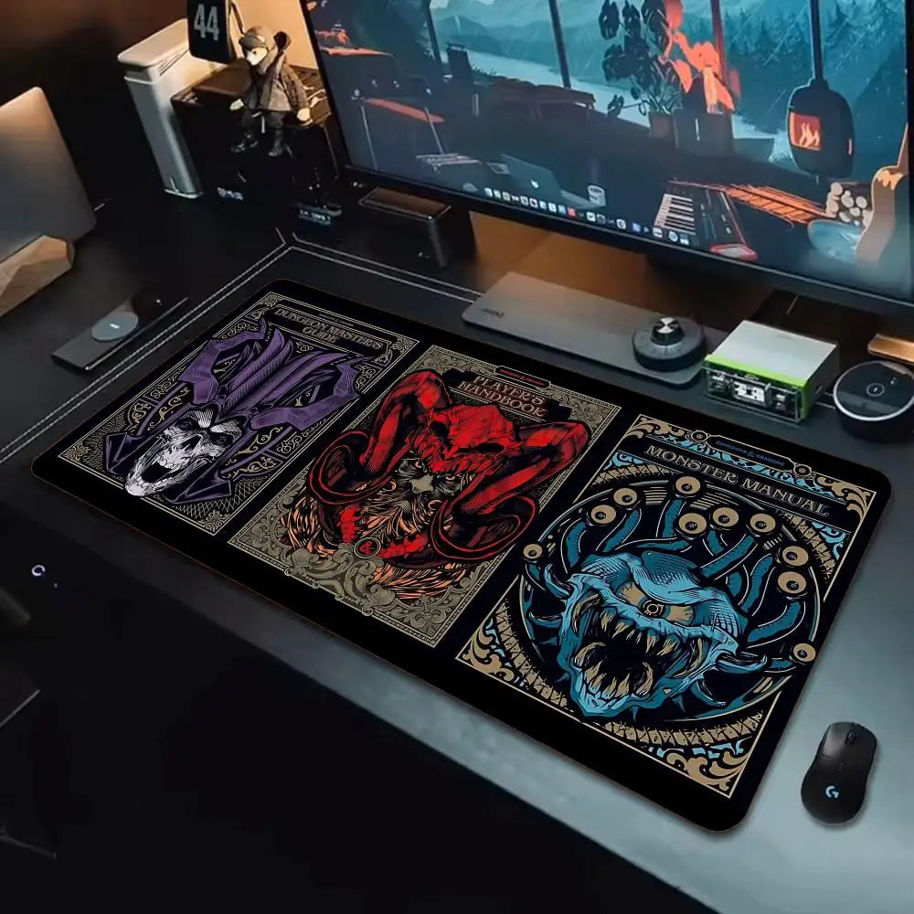 D&D D-Dungeon & Dragons Mouse Pad Tapetes de Mesa Teclado, Borracha Kawai, Tapete de Mesa Antiderrapante, XXL90x40cm