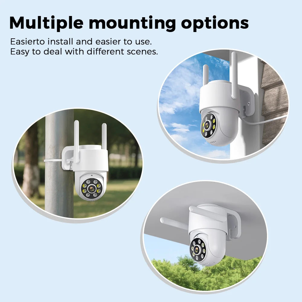 PANEPO 4MP 2K ICsee Wifi Camera Human Detection Outdoor Surveillance Camera Night Vision Two Ways Audio Home Security Protection