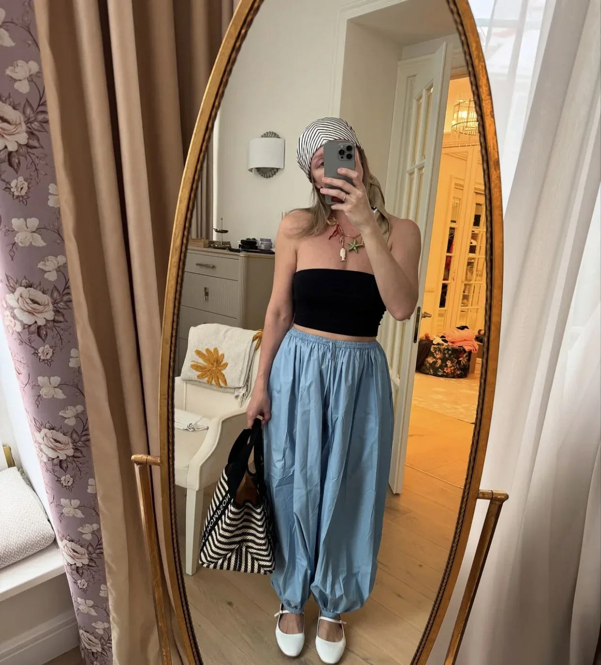 Tuularose Loose Solid Leg-Length Pants For Women Pleated High Waist 2025 Summer Female Fashion Office Lady Casual Bloomer Pants