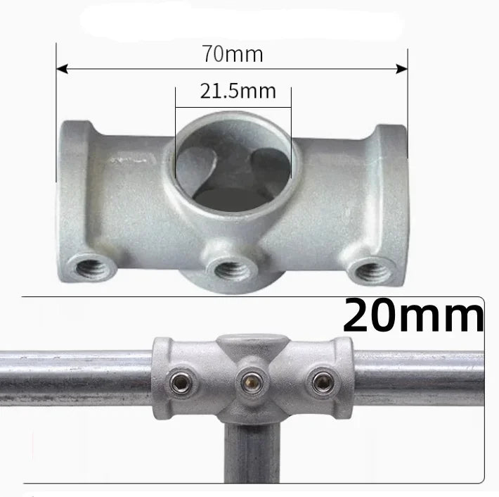 20/25mm Round Tube Pipe Joint Pipe Fitting Aluminum Alloy Steel Pipe Connectors DIY Clothes Hanger Plant Rack Shed
