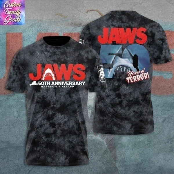 Movie "Jaws" featuring shark pattern 3D Sport Quick-dry Breatha men T-shirt outdoor street casual Fashion Parent-child Clothing