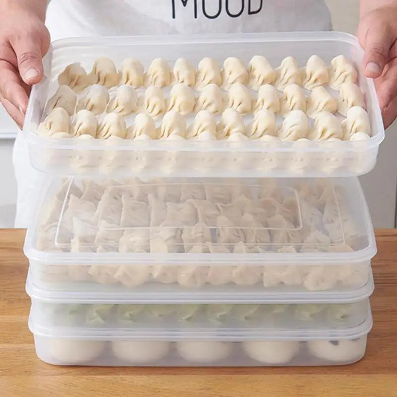 Kitchen Storage Box Refrigerator Organizer Transparent Food Containers Tray For Dumpling Fruits Vegetables Meat Cake