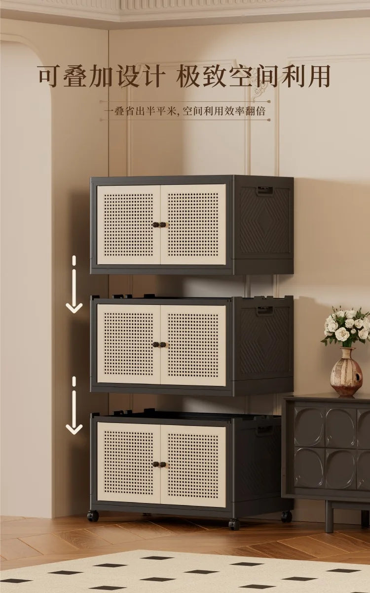 Medieval Folding Storage Cabinet Multi-layer Shelf Cabinet Locker Living Room Premium Clothes Children's Storage Wardrobe
