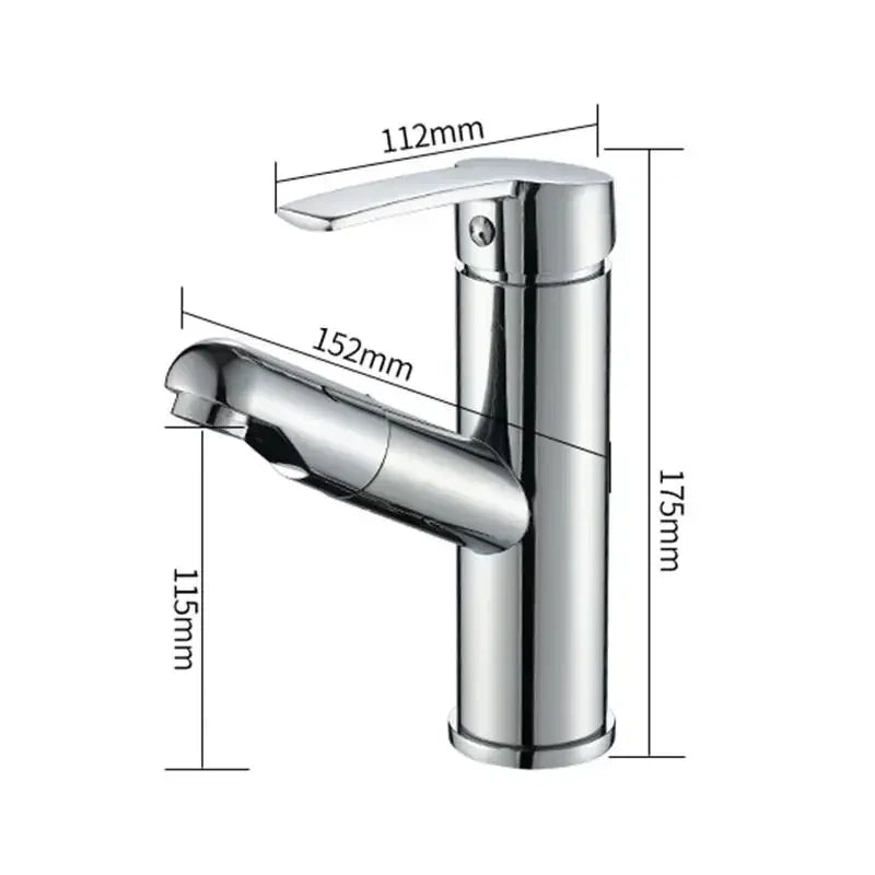Pull-out Type Faucet Bathroom Basin Hot and Cold Water Tap Household Countertop Single Handle Faucet Bathroom Accessories