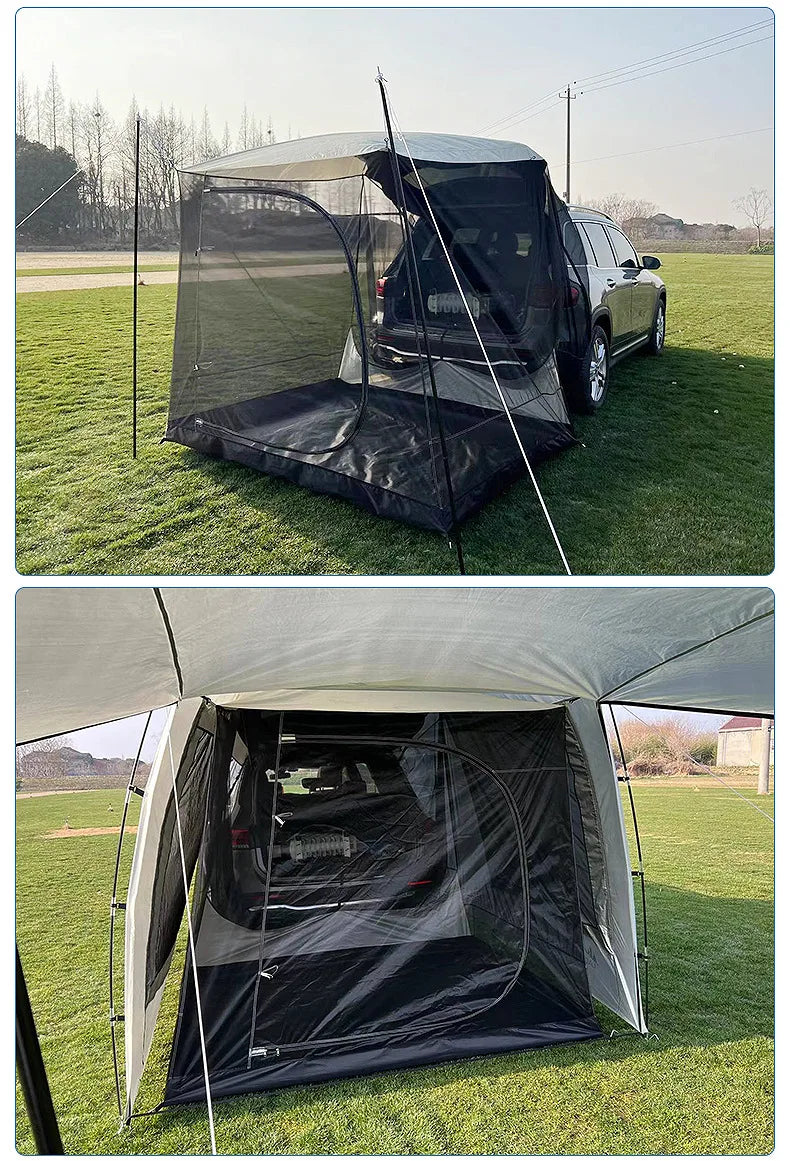 Camping Car Box Docking Tent, Portable Waterproof Car Rear Tent, 3-4 Person Extension Tent, Sunshade Tunnel Tent Outdoor