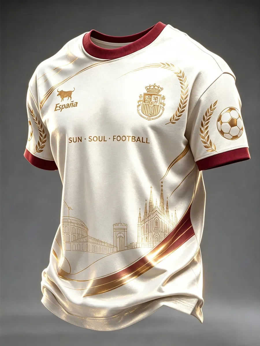 2026 Edition Spanish Fans Football Training T-Shirt - 3D Digital Printing - Comfortable and Breathable - Family Clothing