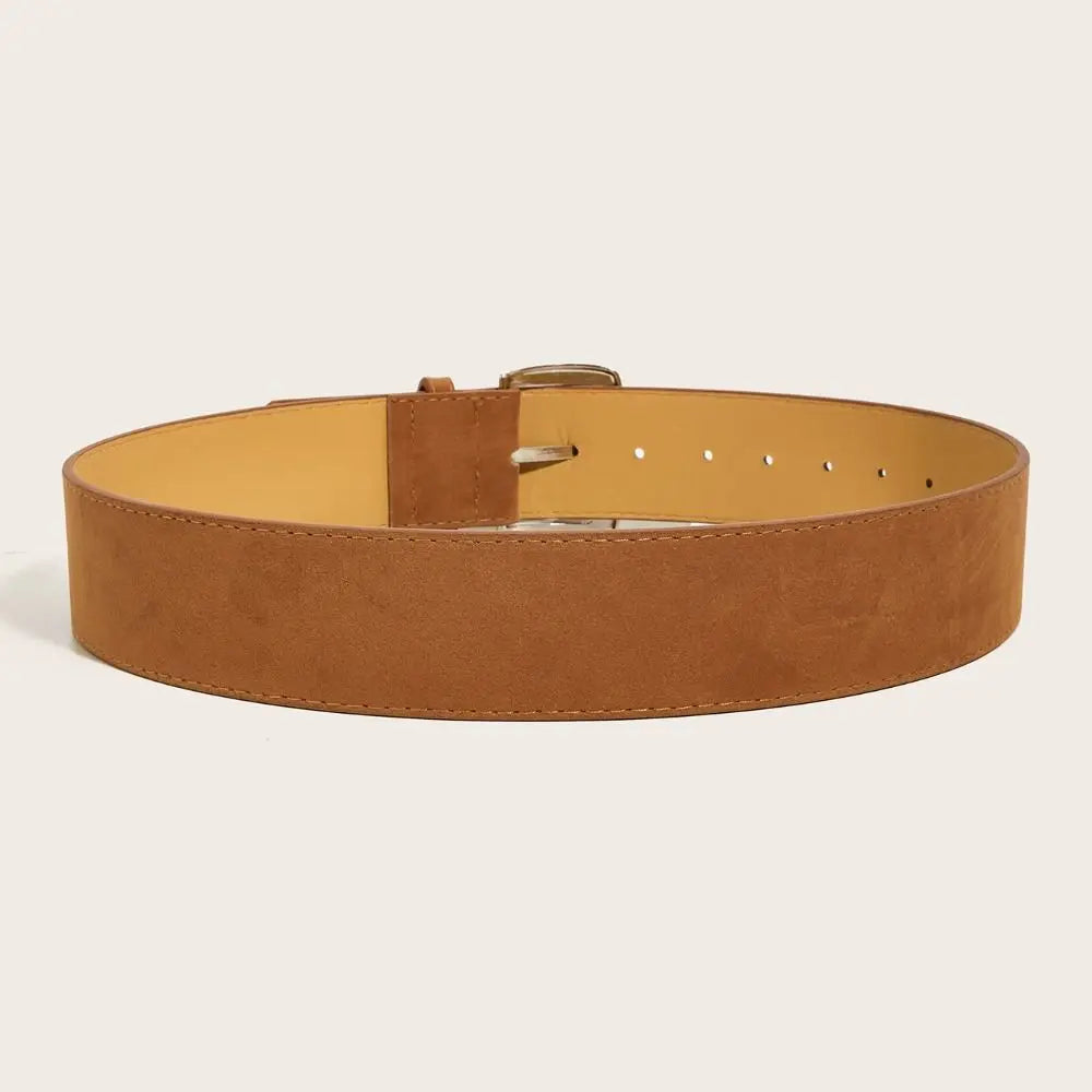 Maillard Styles Suede Leather Wide Belt Trendy Casual Pin Buckle Waistband Versatile Luxury Design Trouser Dress Belts Gifts