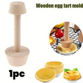 Premium Wooden Egg Tart Mold Double Side Tart Tamper Pastry Shaped Pusher For Baking Eggtart Pies Cake Kitchen Gadgets Tools