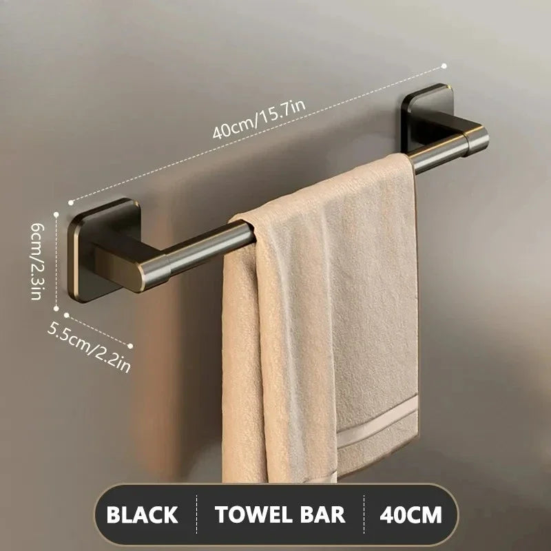 Towel Rack with Non Perforated Suction Cup Wall Mounted Towel Rack High-quality Bathroom Storage Rack Bathroom Crossbar