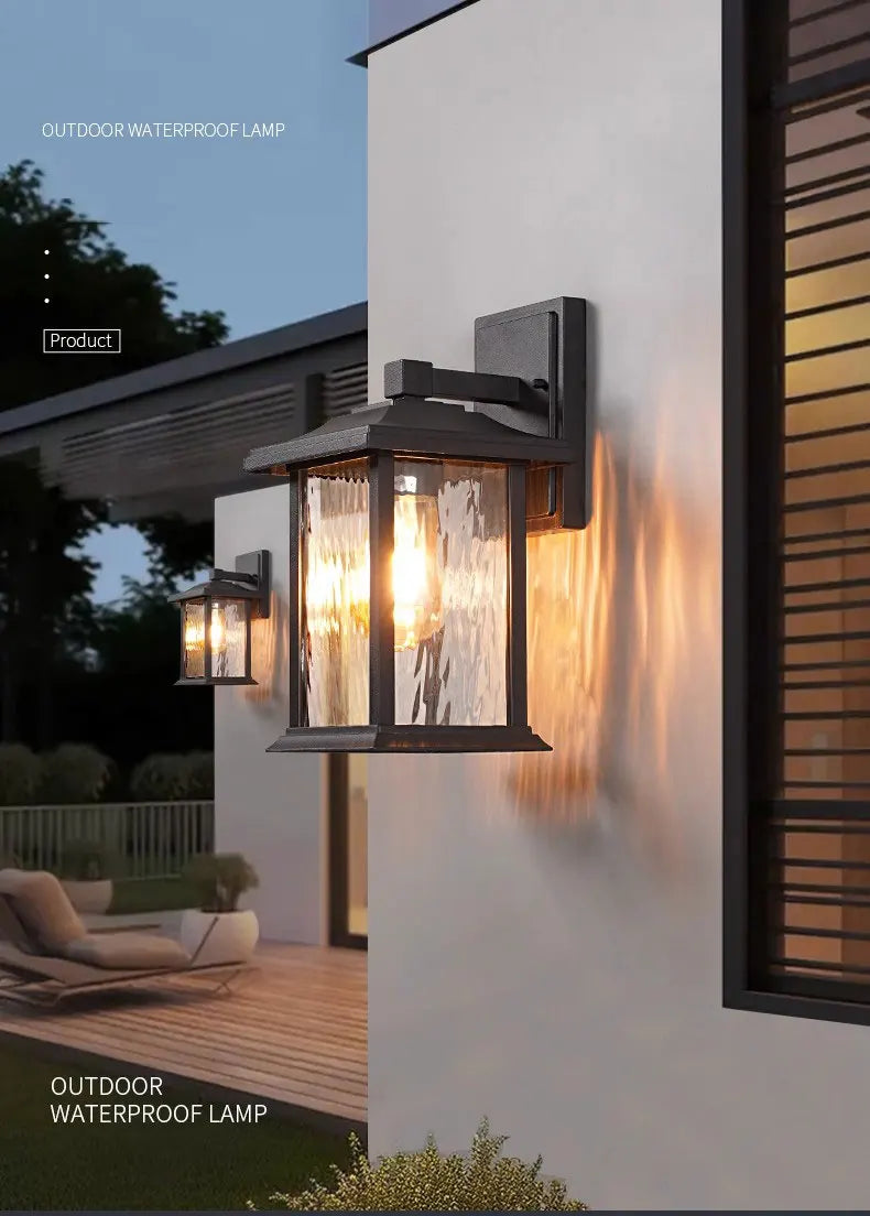 Outdoor Retro Waterproof Wall Lamps for Villa Corridor Garden Aluminum Exterior Wall Garden Walkway Decor Lighting
