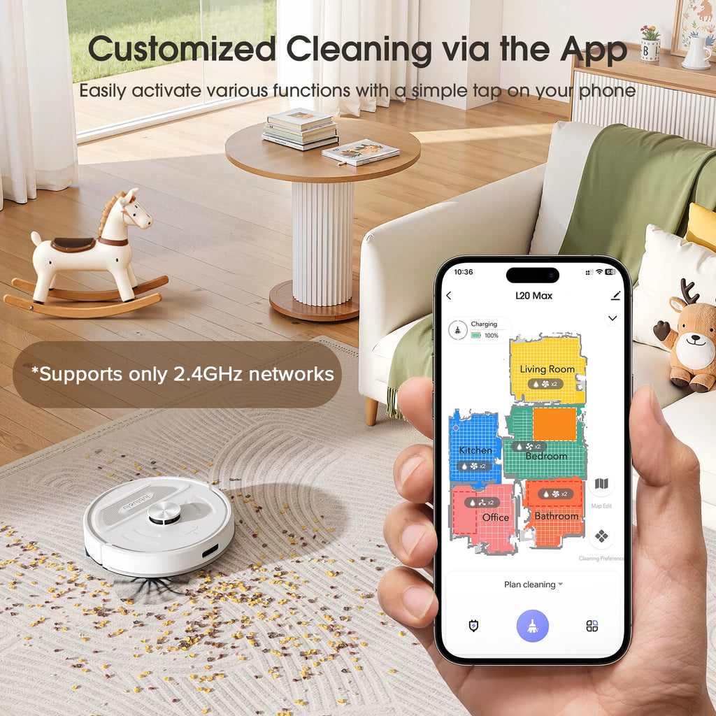 Lubluelu L20Max Self-Emptying 3-in-1 Robot Vacuum Mop - 6000Pa Suction LiDAR Navigation Large Dust Bag Hands-Free 120min Runtime
