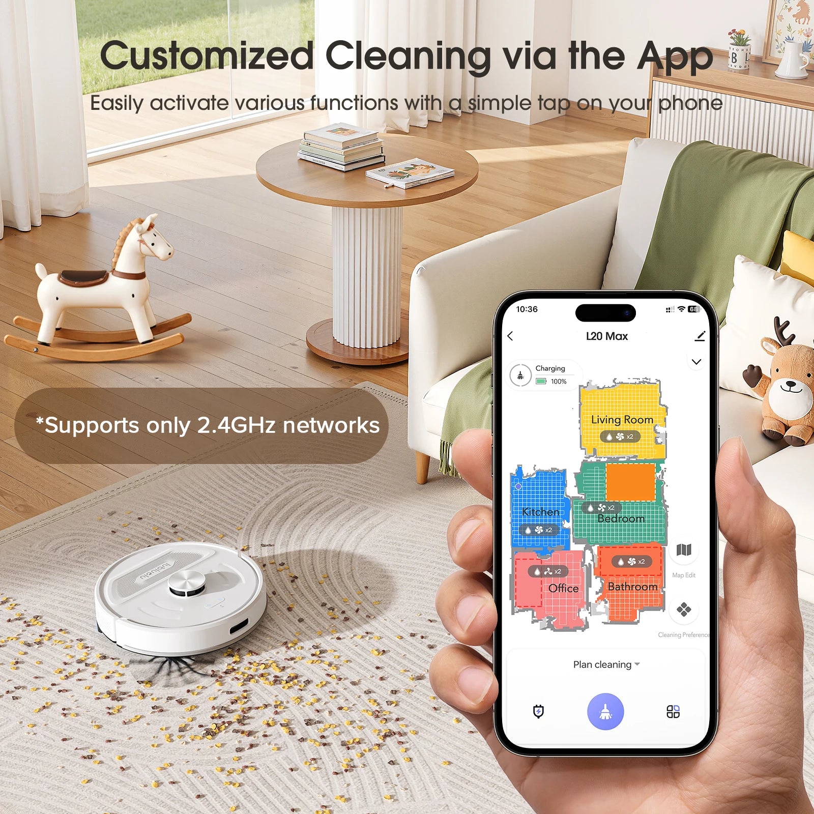 Lubluelu L20Max Self-Emptying 3-in-1 Robot Vacuum Mop - 6000Pa Suction LiDAR Navigation Large Dust Bag Hands-Free 120min Runtime