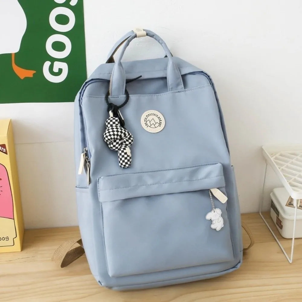 Lightweight Waterproof Women Backpack Large Capacity Solid Color Travel Backpack Nylon Ergonomic Laptop Book Bag For Teenagers
