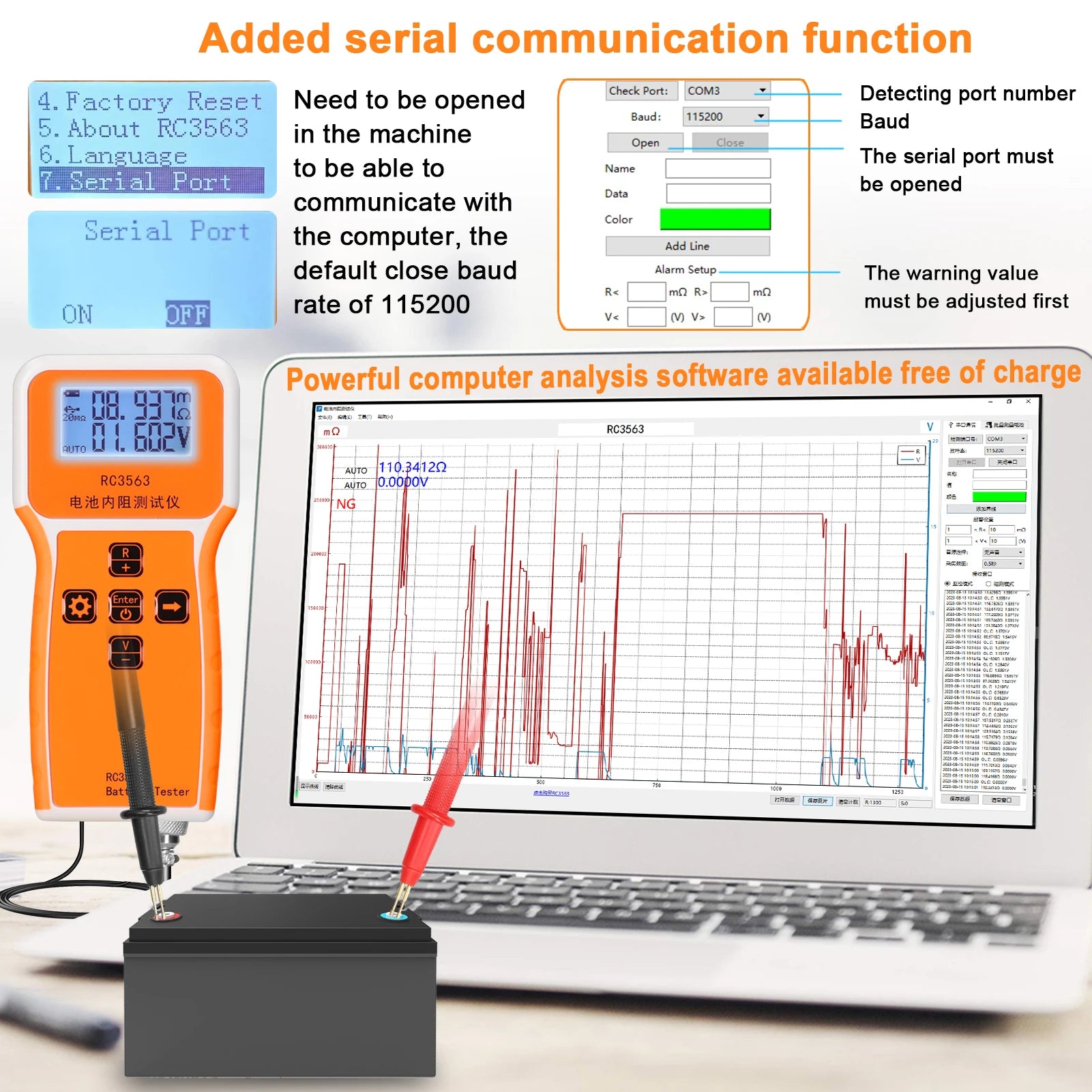 RC3563 Battery Voltage Internal Resistance Tester High-precision Trithium Lithium Iron Phosphate 18650 Battery Tester Ohmmeter