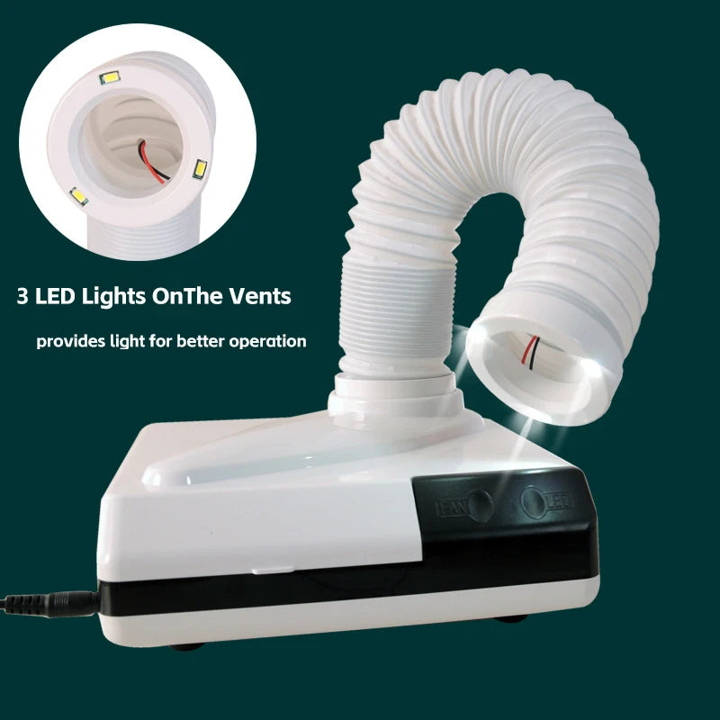 Nail Dust Collector Manicure Machine Tool Vacuum Cleaner Strong Power Fan with Filter LED Suction Beauty Salon Nail Art
