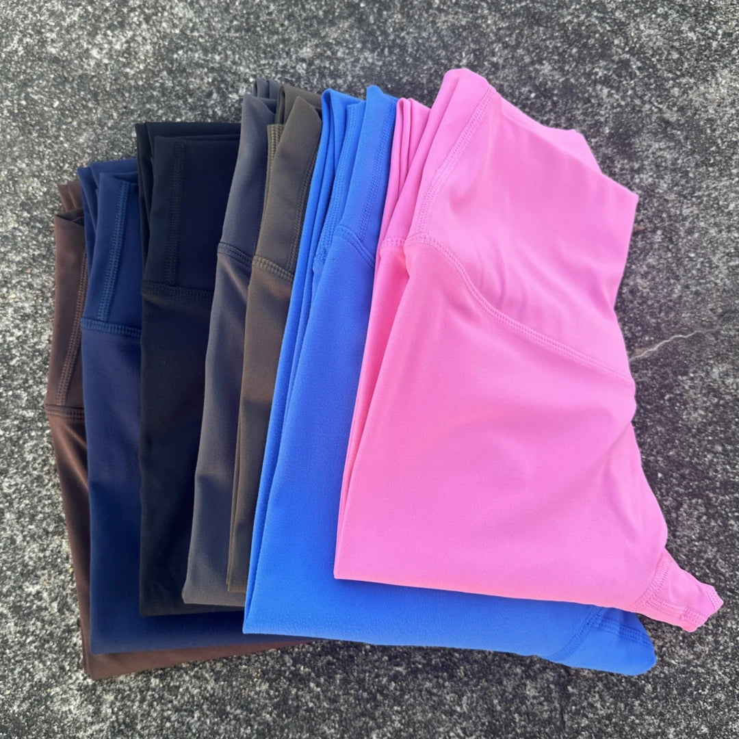 Solid Color Soft High Waist Yoga Legging Athletic Women Sport Pant Tight Butter Gym Fitness Workout Wear Training Compressible