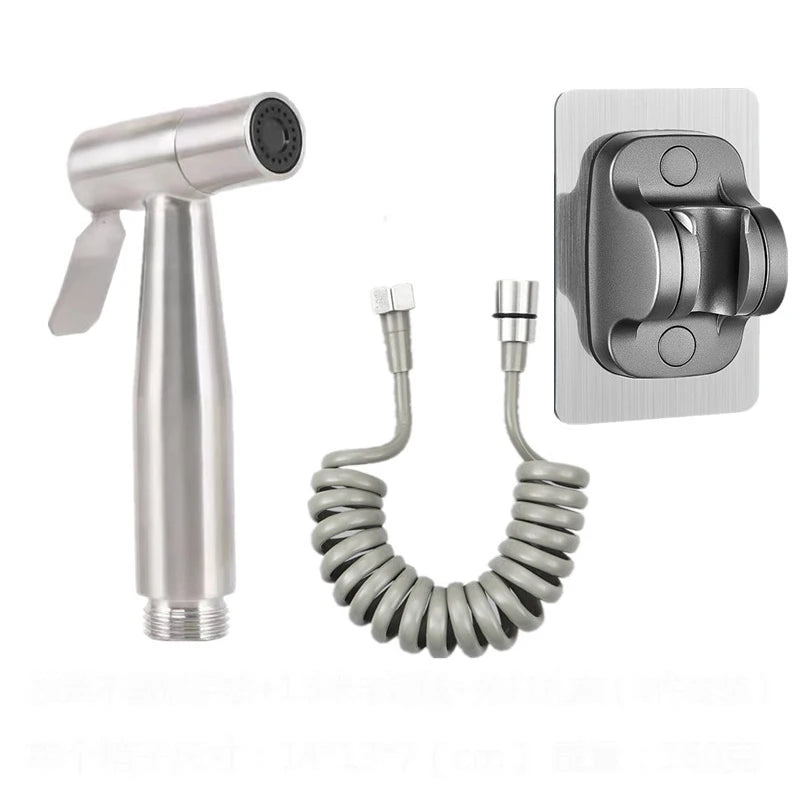 Black Toilet Bidet Faucet Handheld Sprayer Stainless Steel Bathroom Hand Bidet Sprayer Set Hose Toilet Self Cleaning Shower Head