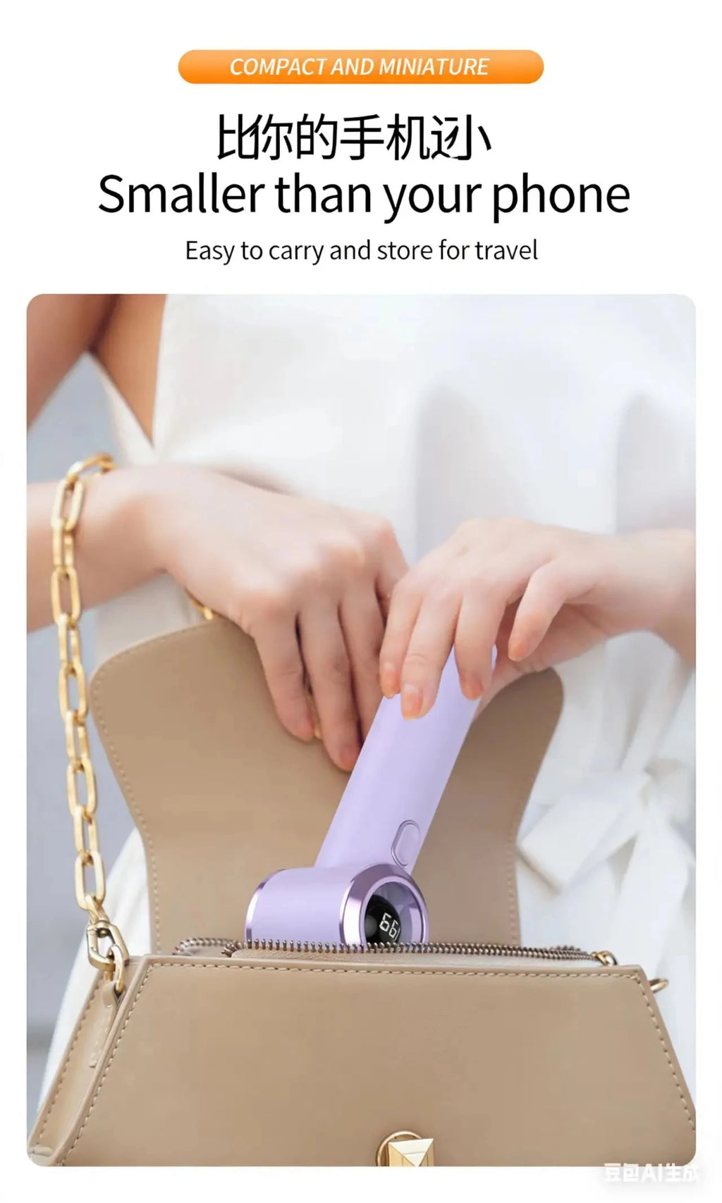 Powerful Mini Handheld Fan, Compact Portable Rechargeable Fan, High Speed Small Pocket Fan for Summer Travel Camping