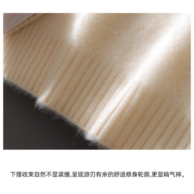 ATTYYWS  100% Merino wool men's pullover O-neck sweater casual knitted solid color autumn and winter men's new wool sweater