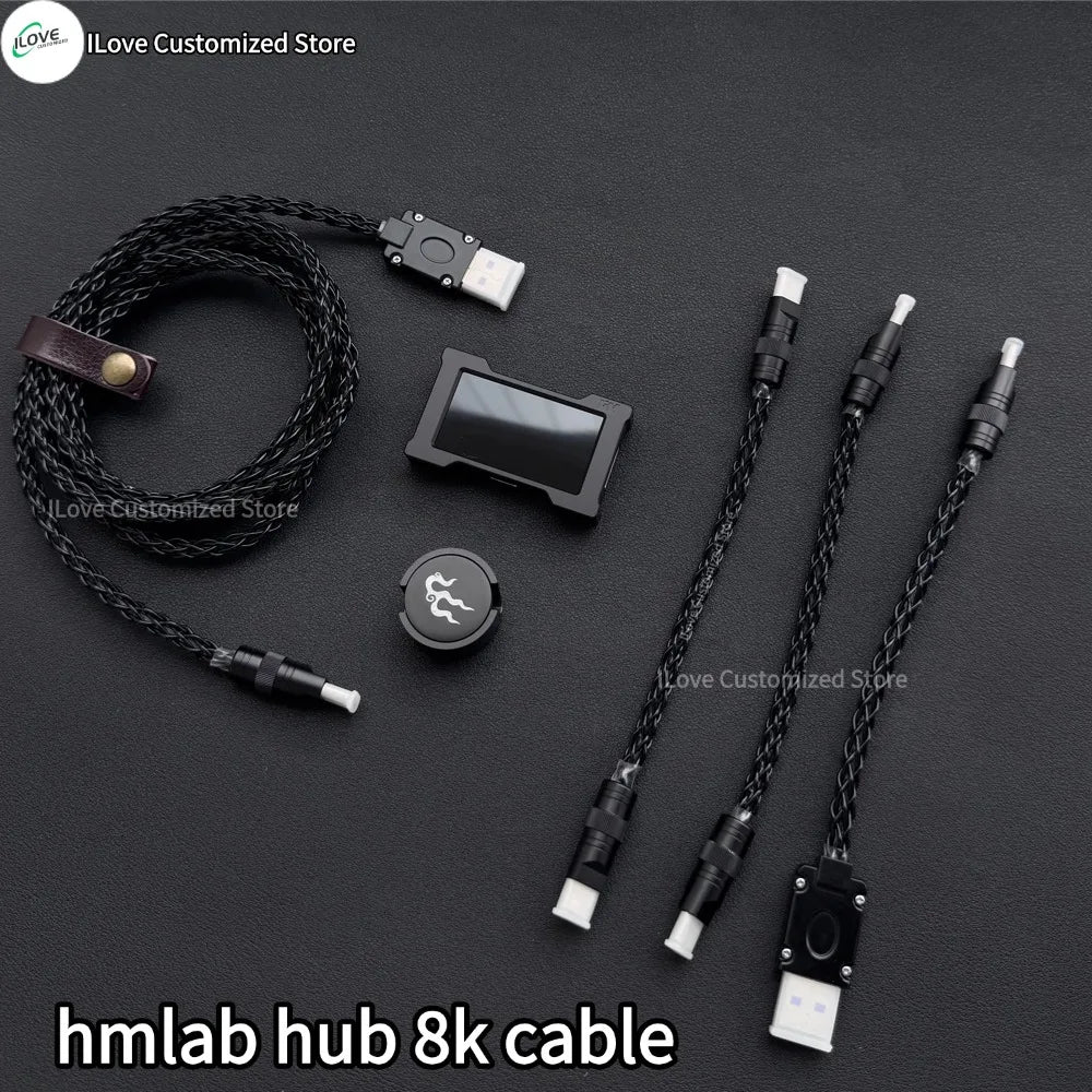 15cm C-C/USB-C Single Crystal Copper Keyboard Cable Supports 8K Magnetic Controllable Lights for HMlab Hub