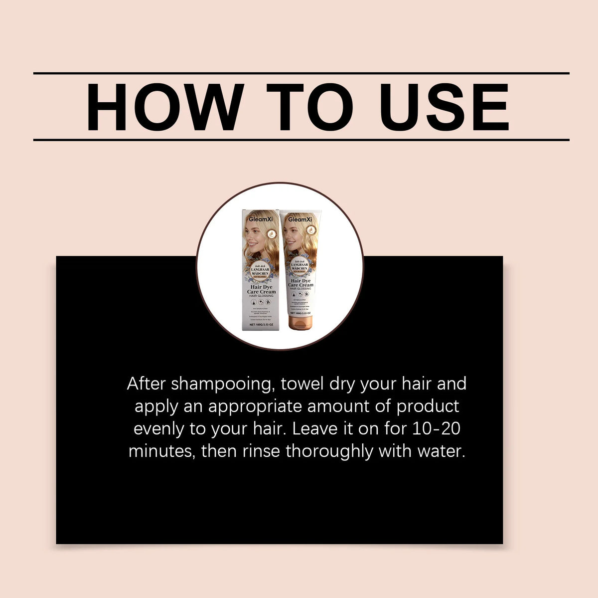 Gleamxi Icy Blonde Hair Dye Cream Permanent DIY Home Natural Long Lasting Shiny Glossy Anti Dry Damage Hair Coloring Cream 100g