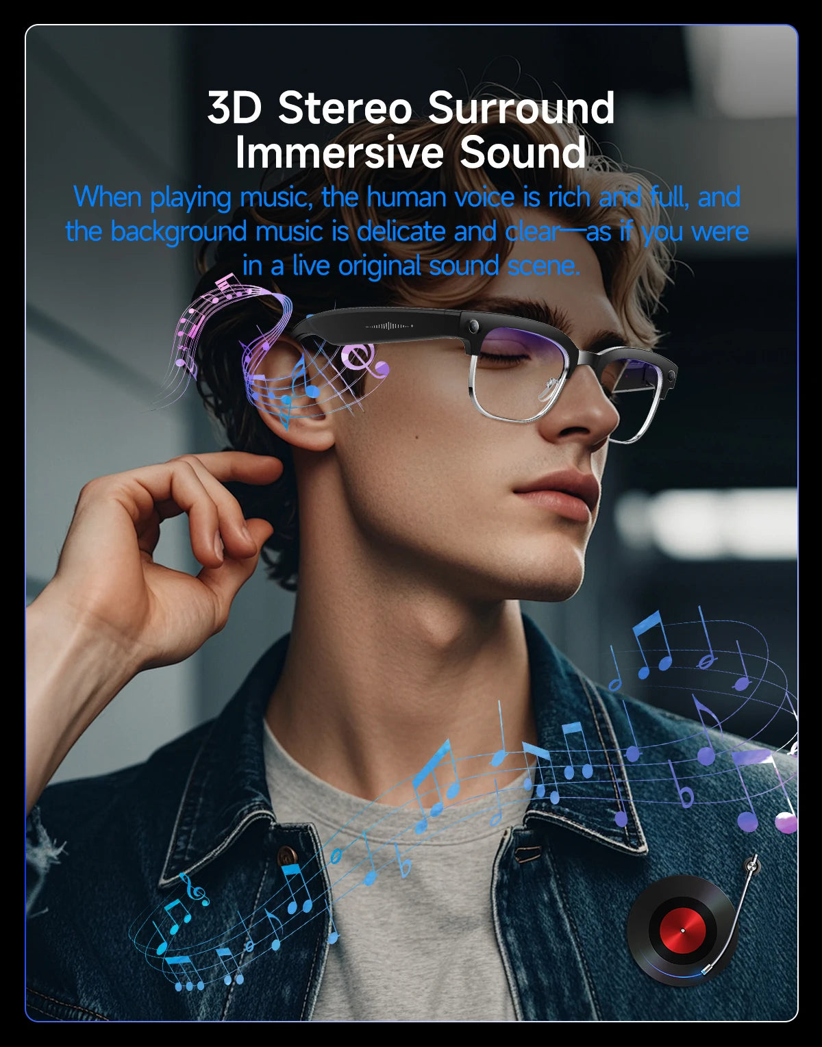 2026 New 4K HD 800W Pixel Dual-Camera Smart Glasses Men 1200P Video Recording AI Chat WIFI Transmission Translation Call Glasses