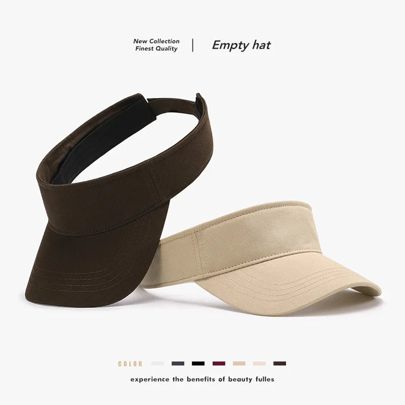 Summer outdoor UV protection visor hat for women, versatile, breathable, large head circumference, sun protection sun hat