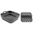 Square Silicone Air Fryer Liner with Divider Non-Stick Easy to Clean Dishwasher Safe Food Riser Holder