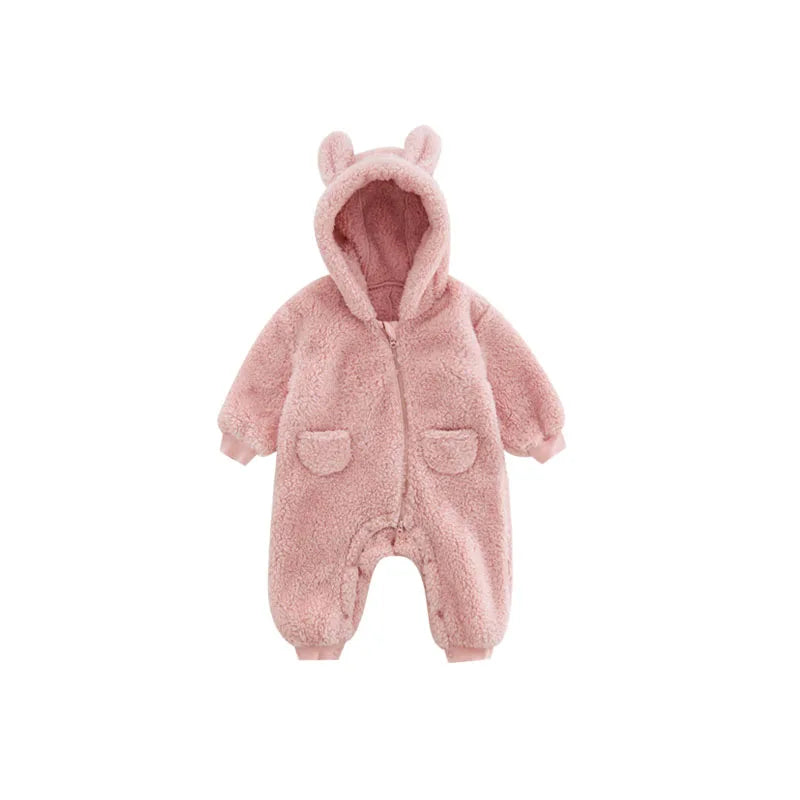 Baby Rompers Newborn Baby Boys Fleece Cotton Jumpsuit For Baby Girls Hooded Romper Infant Christmas Costumes 0-18M