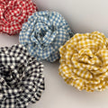 Women's Hair Claw Clip Checkered Yellow Rose Exquisite Grab Clip Hair Grab High End Korean Hair Accessory Flower Head Accessory