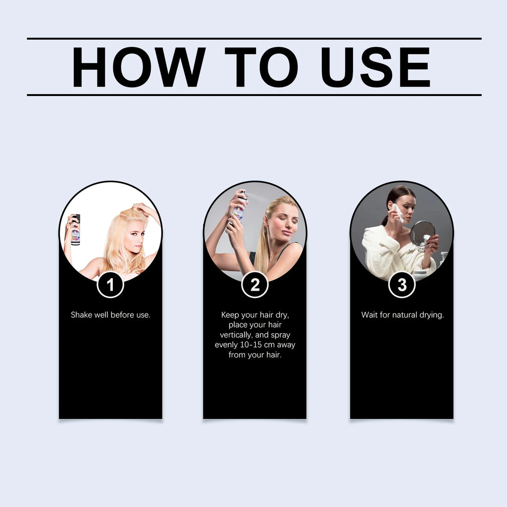 Temporary Hair Dye Fast Remove White Hair Promote Black Hair Coloring Products Anti Rough Frizziness Disposable Hair Color Spray