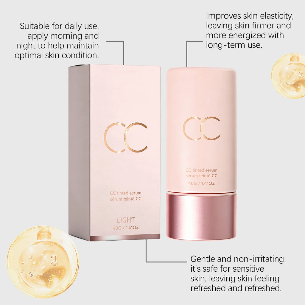 CC Cream Color Correcting Tinted Serum Self Adjust Skin Tone Lightweight Natural Smooth Nude Makeup Gentle Coverage Foundation
