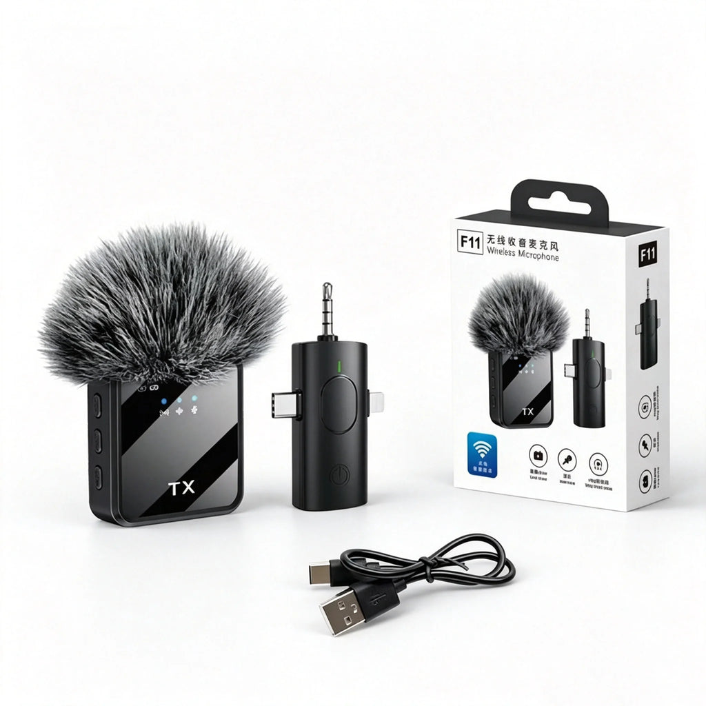 KEBIDUMEI 3IN1 Wireless Lavalier Microphone Handheld Microphone Video Recording Noise Reduction Mic for Living Broadcast Gaming