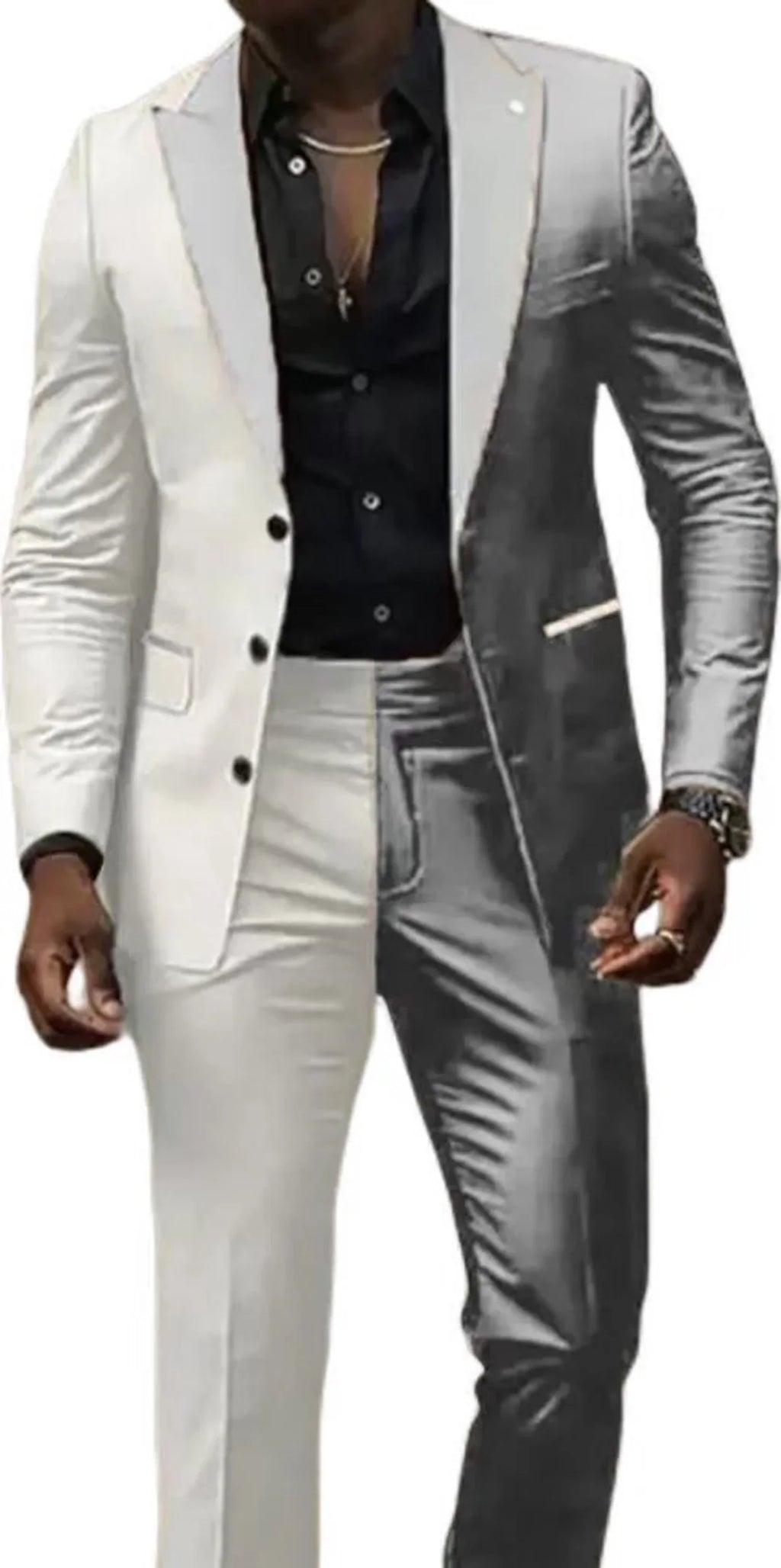 Two Color  Men's Suits 2 Pieces Blazer and Pants Set Single Breasted  Groomsmen Party