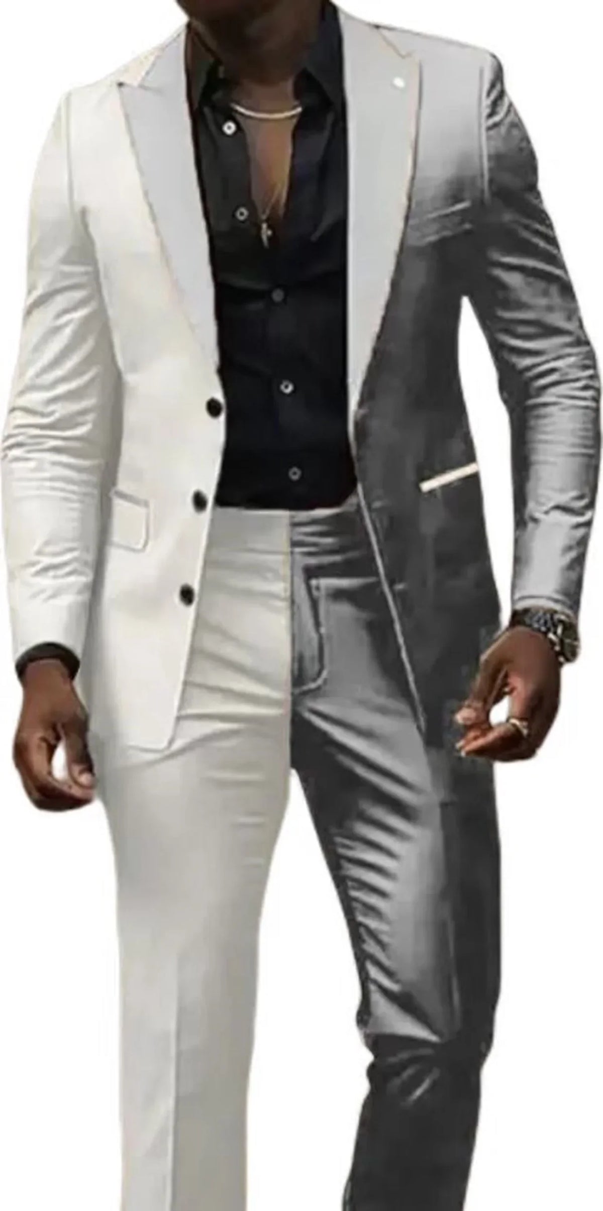 Two Color  Men's Suits 2 Pieces Blazer and Pants Set Single Breasted  Groomsmen Party